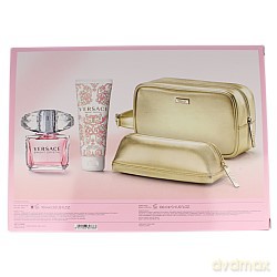 Versace Bright Crystal Zestaw - woda toaletowa 90ml spray + balsam do ciała 100ml + kosmetyczka 2szt. (80379/80738) [PERFUMY]