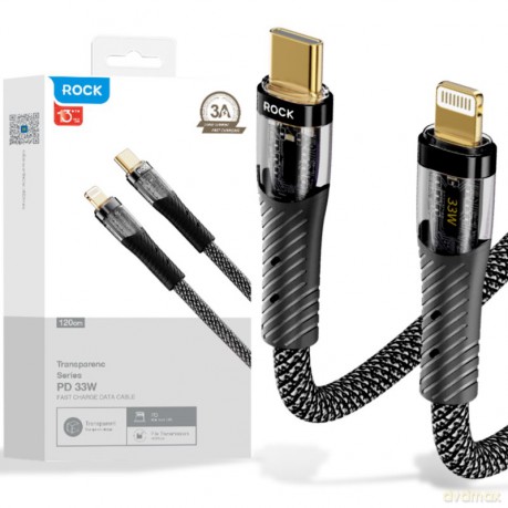 ROCK Z21 Kabel USB-C do Lightning 33W PD 120cm Czarny