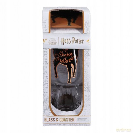 Harry Potter Leaky Cauldron Glass and Coaster Set / Zestaw prezentowy Harry Potter Dziurawy kocioł: szklanka plus podstawka