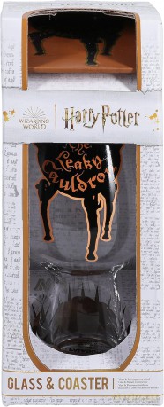 Harry Potter Leaky Cauldron Glass and Coaster Set / Zestaw prezentowy Harry Potter Dziurawy kocioł: szklanka plus podstawka