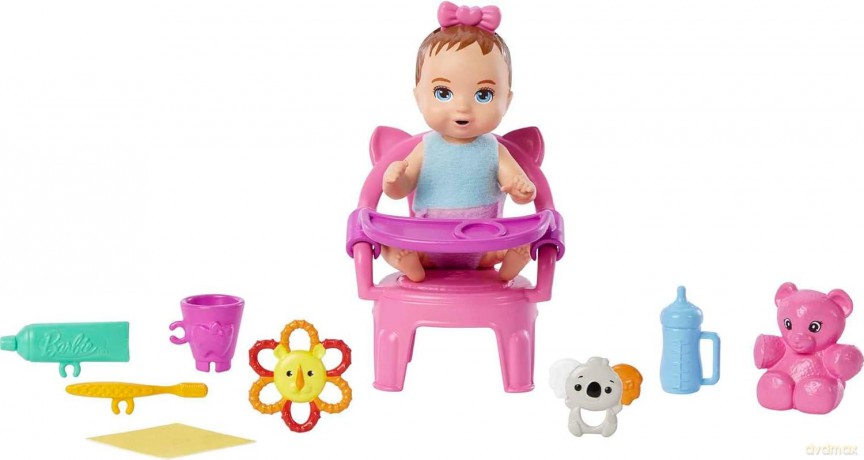 Lalka Barbie Dziecko i akcesoria - mycie zębów