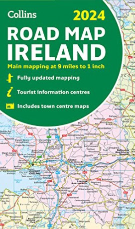 2024 Collins Road Map of Ireland: Folded Road Map - Collins Maps [KSIĄŻKA]