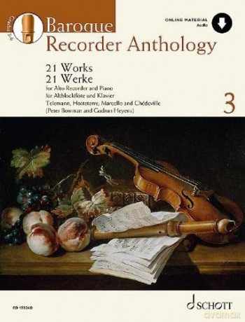 Baroque Recorder Anthology - 21 Works for Treble Recorder with Piano - Treble Recorder and Piano - Score and Parts - Online Audio Files included - Schott Anthology Series - Schott Music - Gudrun Heyens [KSIĄŻKA]