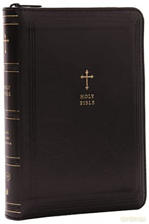 KJV Holy Bible, Compact Reference Bible, Leathersoft, Black with zipper, 53,000 Cross-References, Red Letter, Comfort Print: Holy Bible, King James Version - Bibles - Thomas Nelson [KSIĄŻKA]