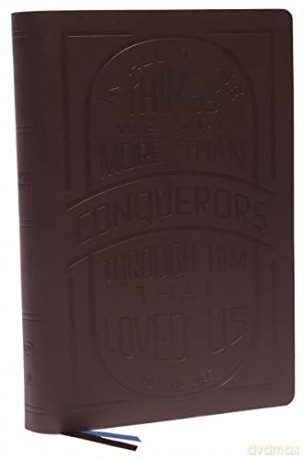 KJV, Giant Print Center-Column Reference Bible, Verse Art Cover Collection, Genuine Leather, Brown, Red Letter, Comfort Print: Holy Bible, King James Version [KSIĄŻKA]