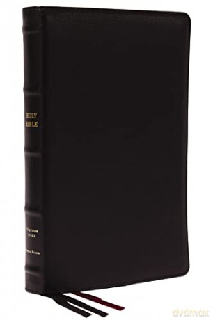 KJV, Thinline Bible, Large Print, Premium Goatskin Leather, Black, Premier Collection, Red Letter, Comfort Print: Holy Bible, King James Version [KSIĄŻKA]