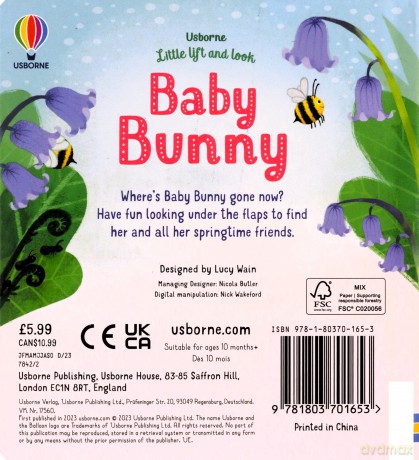 Little Lift and Look Baby Bunny - Anna Milbourne [KSIĄŻKA]