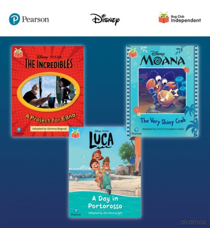 Pearson Bug Club Disney Year 1 Pack A, including decodable phonics readers for phase 5: Finding The Incredibles: A Project for Edna, Moana: The Very Shiny Crab, Luca: A Day in Portorosso - Gemma Bagnall [KSIĄŻKA]