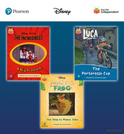 Pearson Bug Club Disney Year 1 Pack D, including decodable phonics readers for phase 5; The Incredibles: A Big Problem, Luca: The Portorosso Cup, The Princess and the Frog: The Way to Mama Odie - Casey Elisha [KSIĄŻKA]