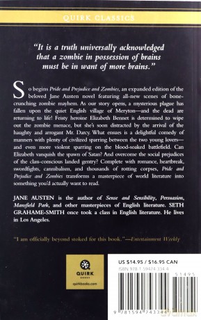 Pride and Prejudice and Zombies: The Classic Regency Romance-now with Ultraviolent Zombie Mayhem! - Seth Grahame-Smith [KSIĄŻKA]