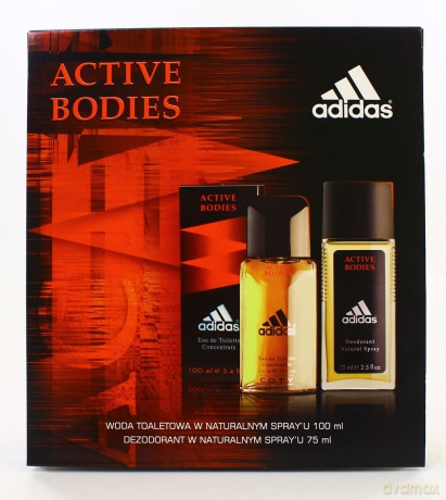Adidas Active Bodies Zestaw dla Mężczyzny - Woda Toaletowa 100ml Concentrate + dezodorant 75ml spray (85779) [PERFUMY]
