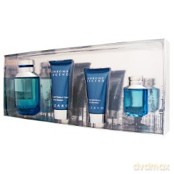 Azzaro Chrome Legend Zestaw - woda toaletowa 75ml spray + balsam po goleniu 30ml + żel pod prysznic 50ml + woda toaletowa 7ml bez sprayu (uszkodzone pudełko) [PERFUMY]
