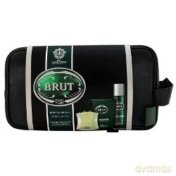 Brut Original Zestaw - Woda toaletowa 100ml spray + dezodorant 200ml spray + kosmetyczka [PERFUMY]