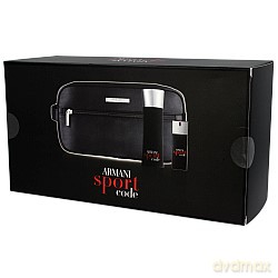 Giorgio Armani Code Sport pour Homme Zestaw - woda toaletowa 75ml spray + woda toaletowa 20ml spray + kosmetyczka (56588) [PERFUMY]