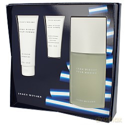 Issey Miyake Leau d Issey Homme Zestaw - woda toaletowa 125ml spray + balsam po goleniu 30ml + żel pod prysznic 75ml (86775) [PERFUMY]