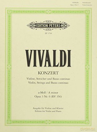 VIOLIN CONCERTO A MIN OP36: aus "L'estro armonico", Ausgabe für Violine und Klavier - ANTONIO VIVALDI [KSIĄŻKA]