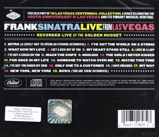 Frank Sinatra: Live From Las Vegas (Standard Version) [CD]