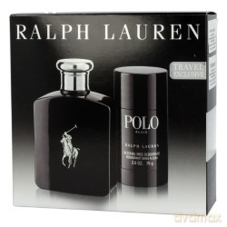 Ralph Lauren Polo Black Zestaw - Woda toaletowa 125ml spray + dezodorant sztyft 75ml - bezalkoholowy (04944) [PERFUMY]