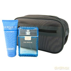Versace Man Eau Fraiche Zestaw - woda toaletowa 100ml spray + żel pod prysznic 100ml + kosmetyczka (80391/80748) [PERFUMY]