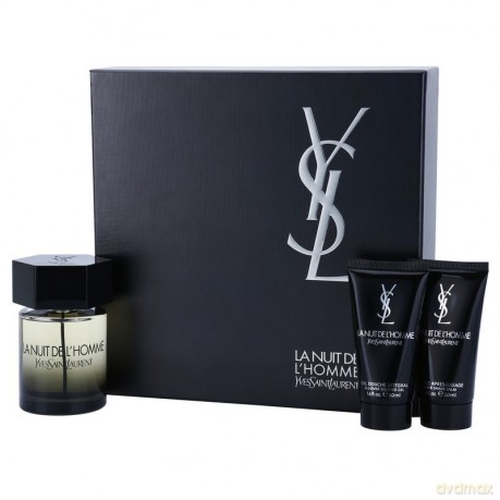 Yves Saint Laurent La Nuit De L Homme Zestaw - woda toaletowa 100ml spray + balsam po goleniu 50ml + żel pod prysznic 50ml (26133) [PERFUMY]