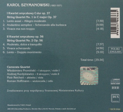 String Quartets - Karol Szymanowski [CD]