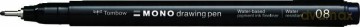 Cienkopis Mono drawing pen czarny 08 0.6mm (4 szt)
