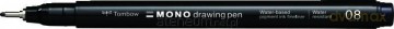 Cienkopis Mono drawing pen czarny 08 0.6mm (4 szt)