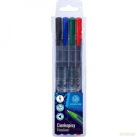 Cienkopisy trójkątne 0,4mm 4 kolory