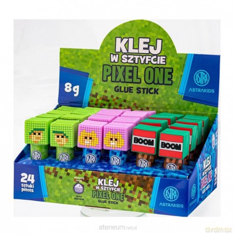 Klej w sztyfcie 8g z nakładkami 3D Pixel (24 szt)