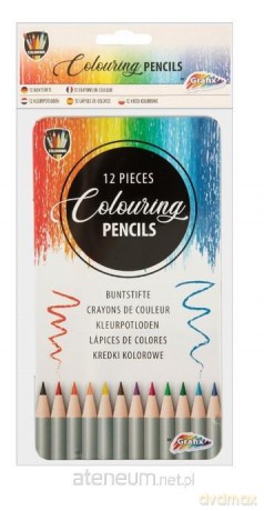 Kredki w metalowym piórniku 12 kolorów