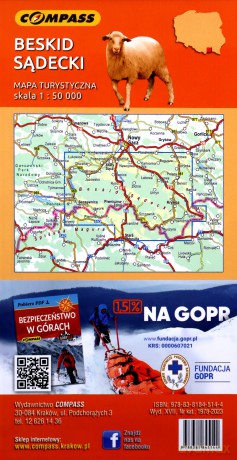 Mapa tur. - Beskid Sądecki 1:50 000 laminowana