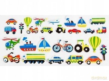Naklejki piankowe 3D - Transport 35 szt