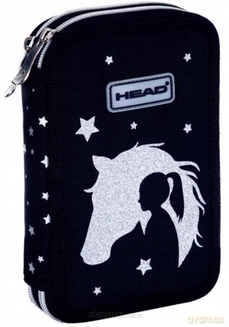 Piórnik podwójny bez wyp. AC2 Head Glitter
