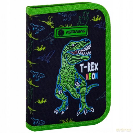 Piórnik pojedynczy 2 klapki bez wyp. T-Rex