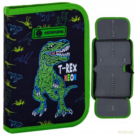 Piórnik pojedynczy 2 klapki bez wyp. T-Rex