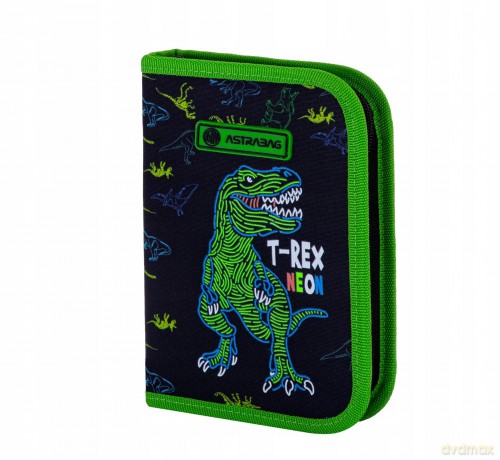 Piórnik pojedynczy 2 klapki bez wyp. T-Rex