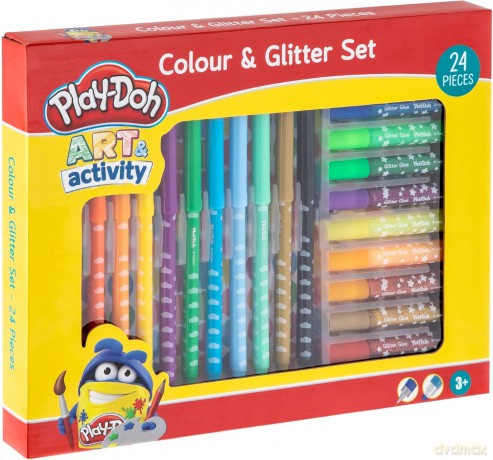 Zestaw kolorów i brokatów Play-Doh 24 elementy