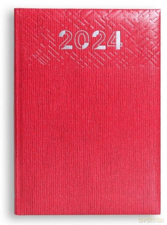 Terminarz 2024 A5 dzienny Milano - czerwony [KALENDARZ]