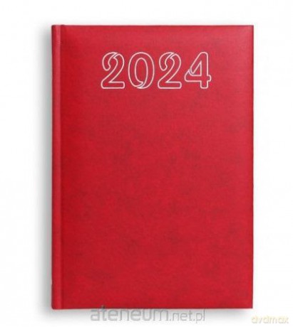 Terminarz 2024 A5 dzienny Standard - czerwony [KALENDARZ]