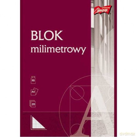 Blok milimetrowy A4 20 kartek 10 sztuk