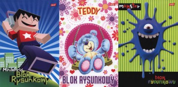 Blok rysunkowy A4 20 kartek 10 sztuk mix