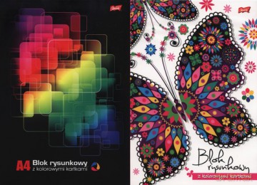 Blok rysunkowy A4 z kolorowymi kartkami 16 kartek 10 sztuk mix