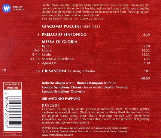 Antonio Pappano: Messa Di Gloria [CD]