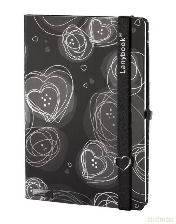 Notes A6 Dreamy Love czarny kratka