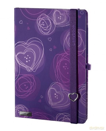 Notes A6 Dreamy Love fioletowy kratka