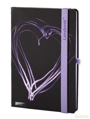 Notes A6 Lanybook Night Light w linie czarno-fioletowy