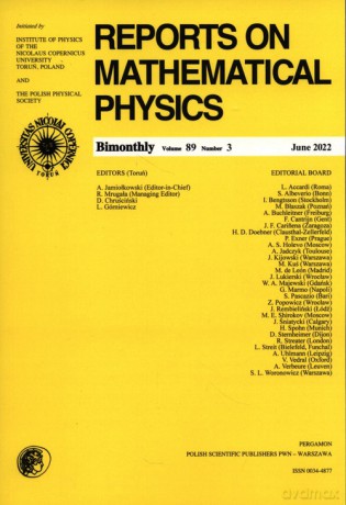 Reports on Mathematical Physics 89/3 2022 [KSIĄŻKA]