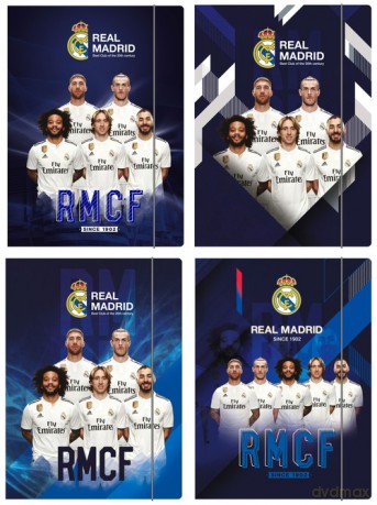 Teczka z gumką A4 Real Madrid 5 10 sztuk mix