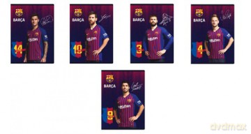 Zeszyt A5 w 3 linie kolorowe 32 kartki FC Barcelona 7 10 sztuk