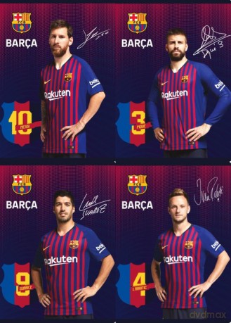 Zeszyt A5 w kratkę 16 kartek FC Barcelona 7 20 sztuk mix